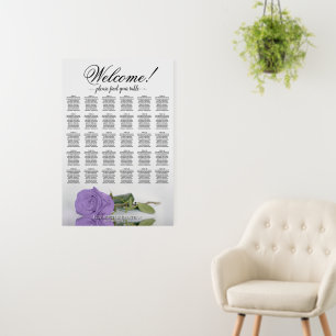 Welcome! 30 Table Lavender Rose Seating Chart Foam Board