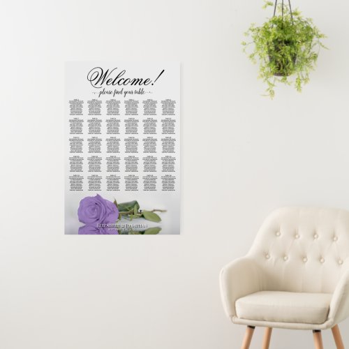 Welcome! 30 Table Lavender Rose Seating Chart Foam Board