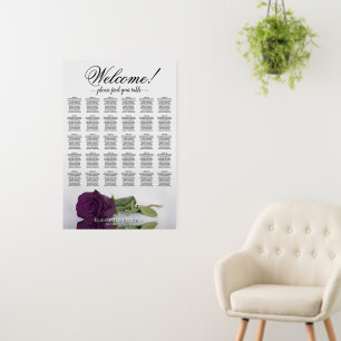 Welcome! 30 Table Plum Purple Rose Seating Chart Foam Board