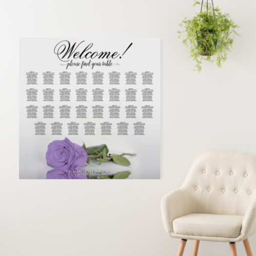 Welcome 31 Table Lavender Rose Seating Chart Foam Board
