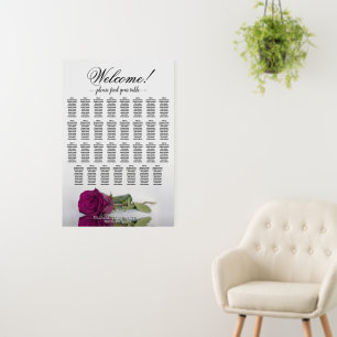 Welcome 31 Table Magenta Plum Rose Seating Chart Foam Board