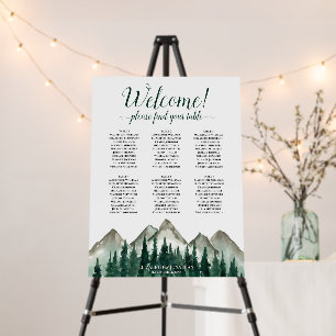 Welcome 6 Table Alpine Peaks Wedding Seating Chart Foam Board