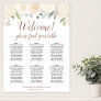 Welcome! 6 Table Pale Peach Floral Seating Chart