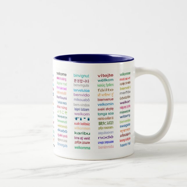 Welcome : 80 Languages Coffee Cup (Right)