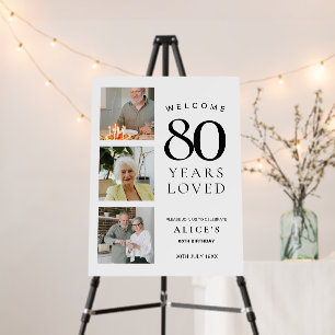 Welcome 80th Birthday Party Sign, Entrance Foam Board