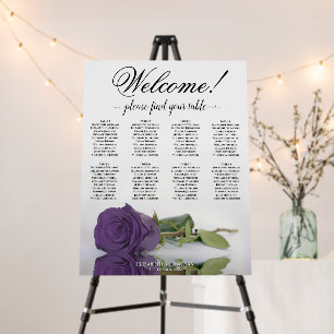 Welcome! 8 Table Amethyst Rose Seating Chart Foam Board
