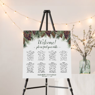 Welcome! 8 Table Rustic Pinecones Seating Chart Foam Board