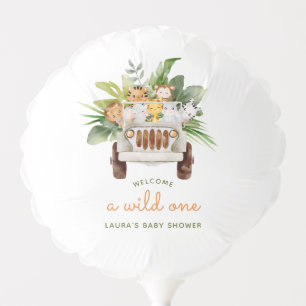 Welcome A Wild One Jungle Animals Baby Shower Balloon