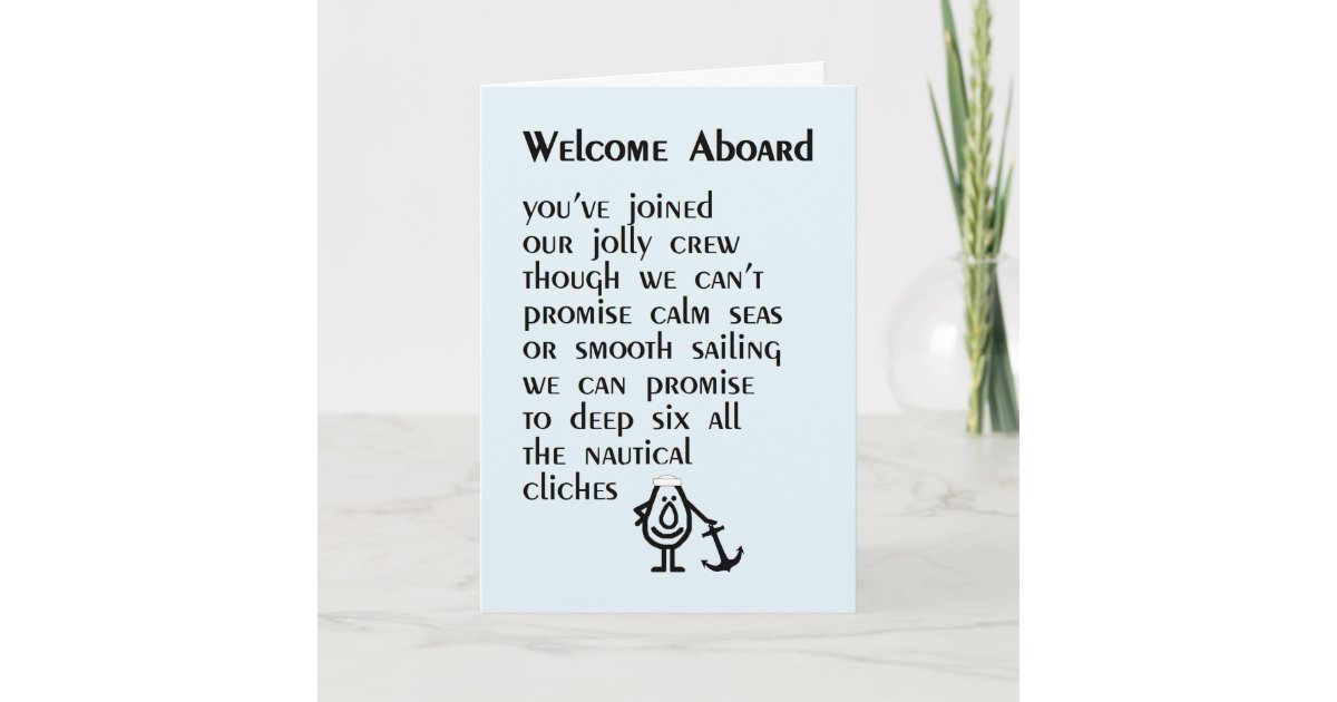 Aboard a funny poem for your new hire Card