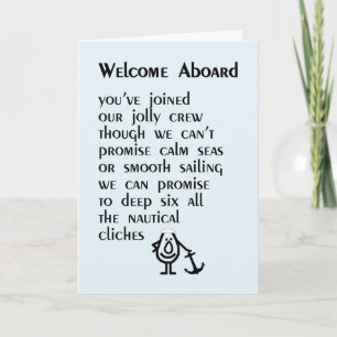 Welcome Aboard - a funny poem for your new hire Card