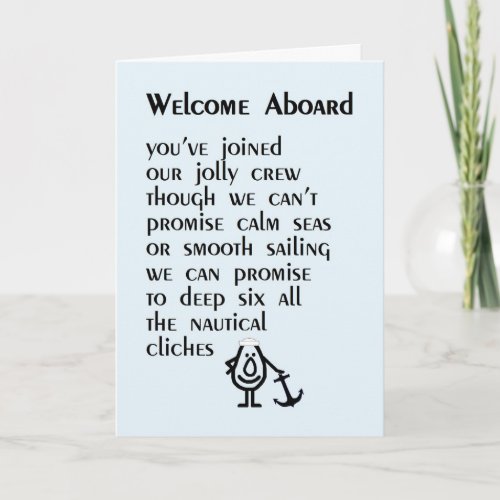 Welcome Aboard _ a funny poem for your new hire Card