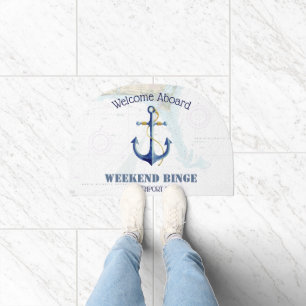 Welcome Aboard Anchor Boat Name Cape Fear Doormat