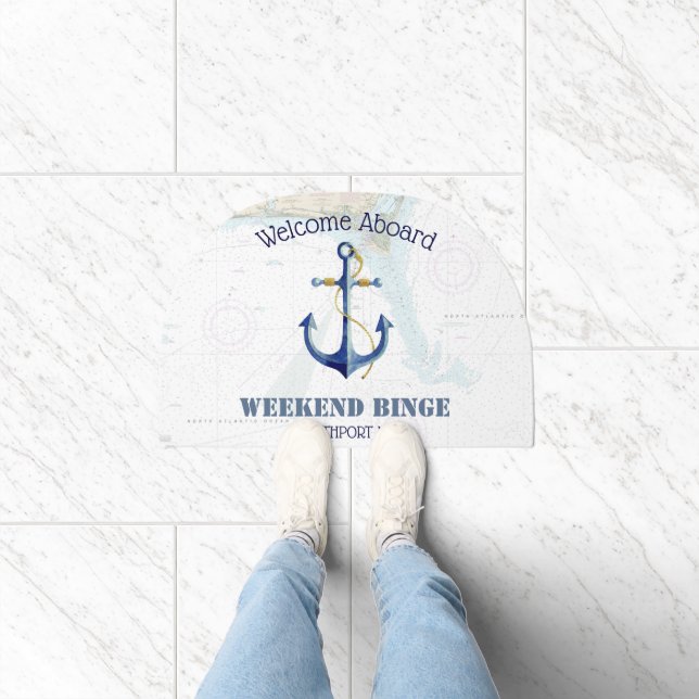 Welcome Aboard Anchor Boat Name Cape Fear Doormat (Indoor)