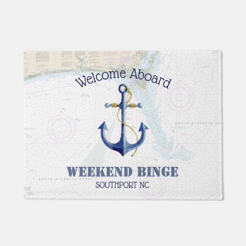 Welcome Aboard Anchor Boat Name Cape Fear Doormat