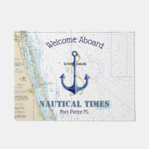 Welcome Aboard Anchor Boat Name East Coast Florida Doormat