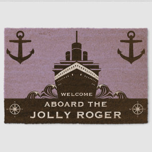 Welcome Aboard Boat Doormat Fiber Doormat