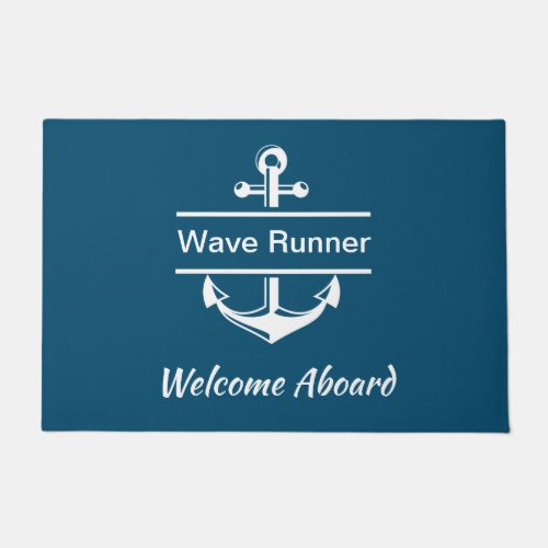 Welcome Aboard Boat Mat Nautical Boat Mat Custom Doormat