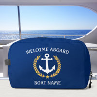 Welcome Aboard Boat Name Anchor Gold Laurel Star