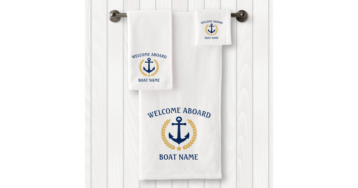 https://rlv.zcache.com/welcome_aboard_boat_name_anchor_gold_laurel_white_bath_towel_set-r_ax6h55_630.jpg?view_padding=%5B285%2C0%2C285%2C0%5D