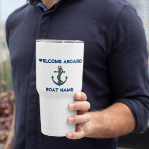 Welcome Aboard Boat name Anchor Nautical Sticker