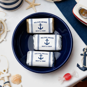 Welcome Aboard Boat Name Anchor Vintage Rope Hershey's Miniatures