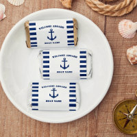 Welcome Aboard Boat Name Classic Anchor Stripe