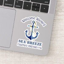 Welcome Aboard #Boat Name Nautical Anchor Sticker