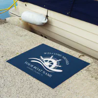 Nautical Outdoor Mat, Personalized Welcome Aboard Boat Mat