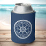 Welcome aboard boat name rope nautical ship wheel can cooler