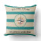 Welcome Aboard Boats Name Teal Stripes 