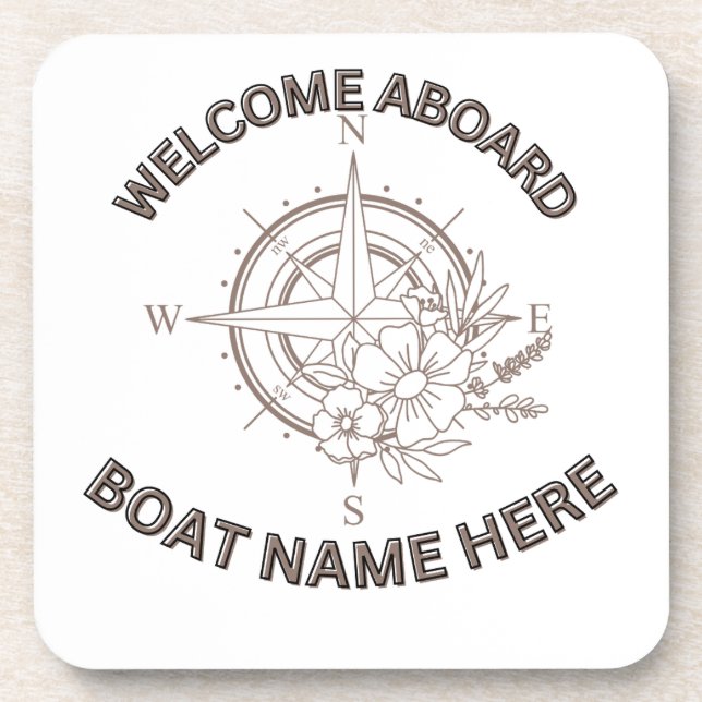 Welcome Aboard Cushions Beverage Coaster (Front)