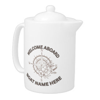 Welcome Aboard Cushions Teapot