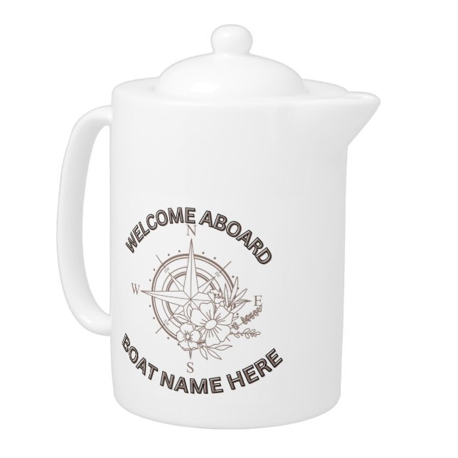 Welcome Aboard Cushions Teapot (Left)