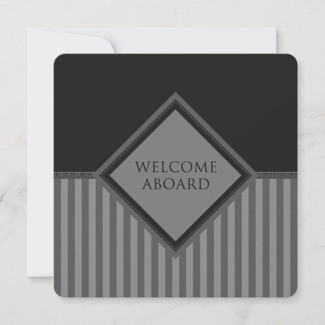 welcome aboard (diamondStriped) Invitation (Front)