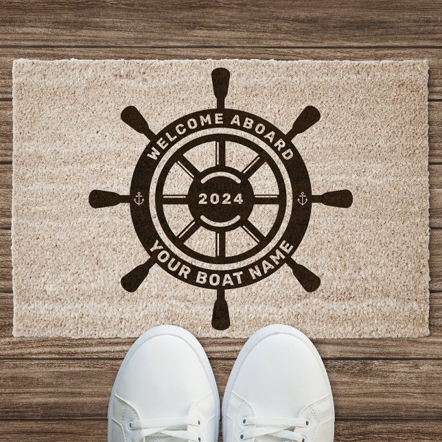 Welcome Aboard Doormat - Custom Boat Name Fiber Doormat (Creator Uploaded)