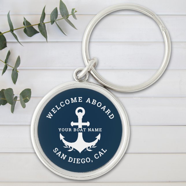 Welcome Aboard Nautica Blue Keychain (Creator Uploaded)