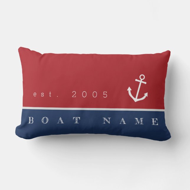Welcome aboard nautical anchor pillow personalized (Front)