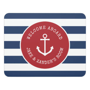 Welcome aboard nautical door sign
