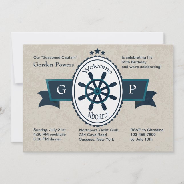 Welcome Aboard Nautical Invitation (Front)