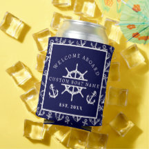 Welcome Aboard Nautical Navy Blue Boat anchor