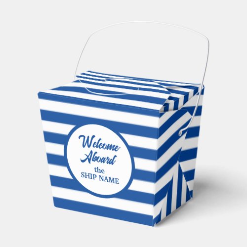 Welcome aboard nautical party favor boxes