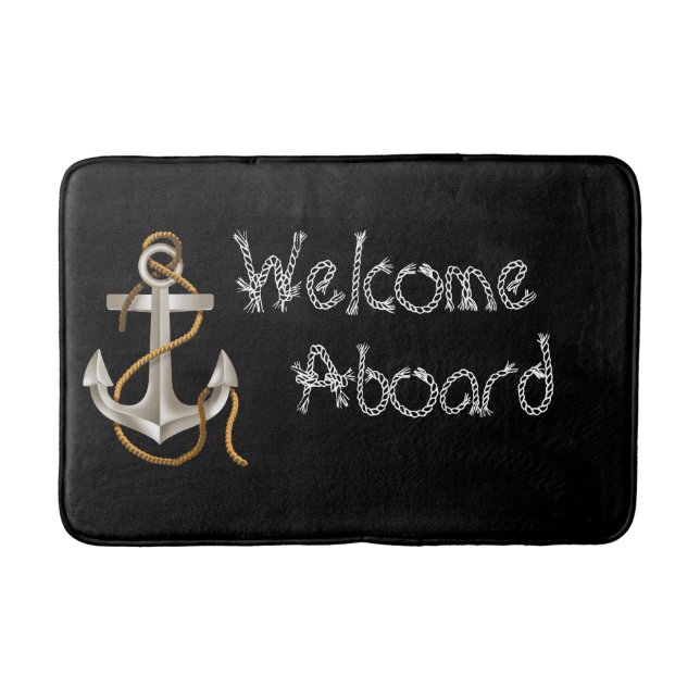 WELCOME ABOARD Nautical  Personalized Mat (Front)