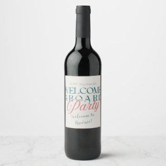Welcome Aboard Party - Modern Military Kick-off Wine Label