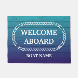 Welcome Aboard Personalized Boat Yacht Door Mat