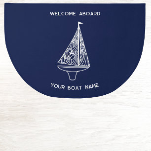 Welcome Aboard Sailing Boat Name Doormat