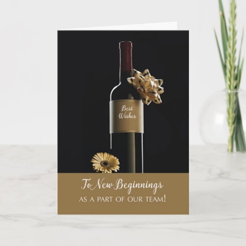 Welcome Aboard with the Team Wine Bottle Card