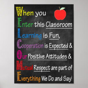 Welcome Acronym Printable Poster