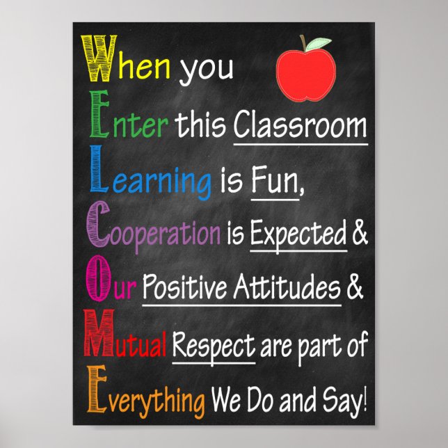 Welcome Acronym Printable Poster (Front)