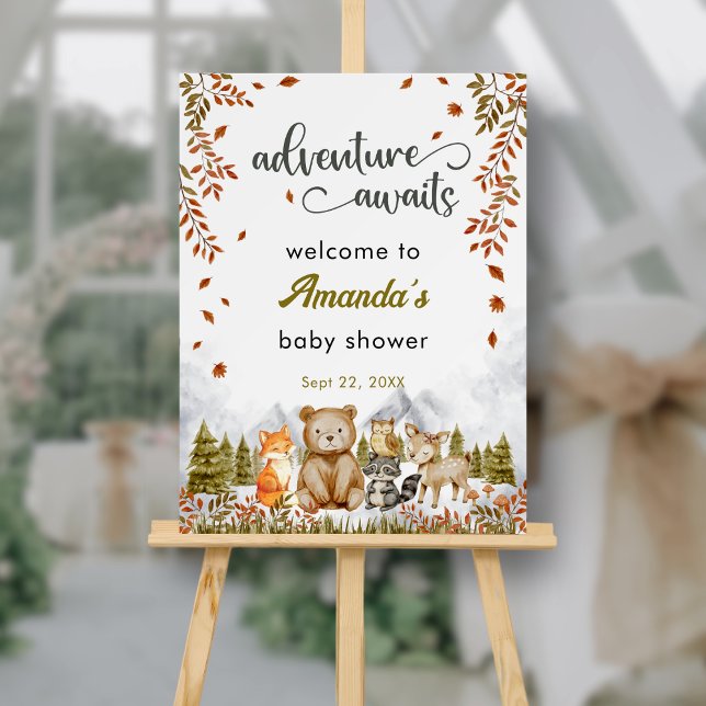  Welcome Adventure Woodland Animals Baby Shower Foam Board (Creator Uploaded)