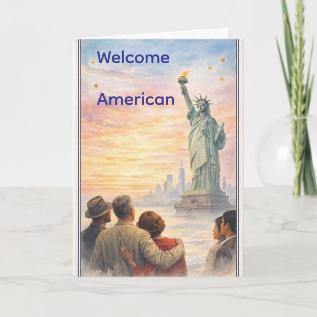 Welcome American Citizenship Congratulations Card  (Front)